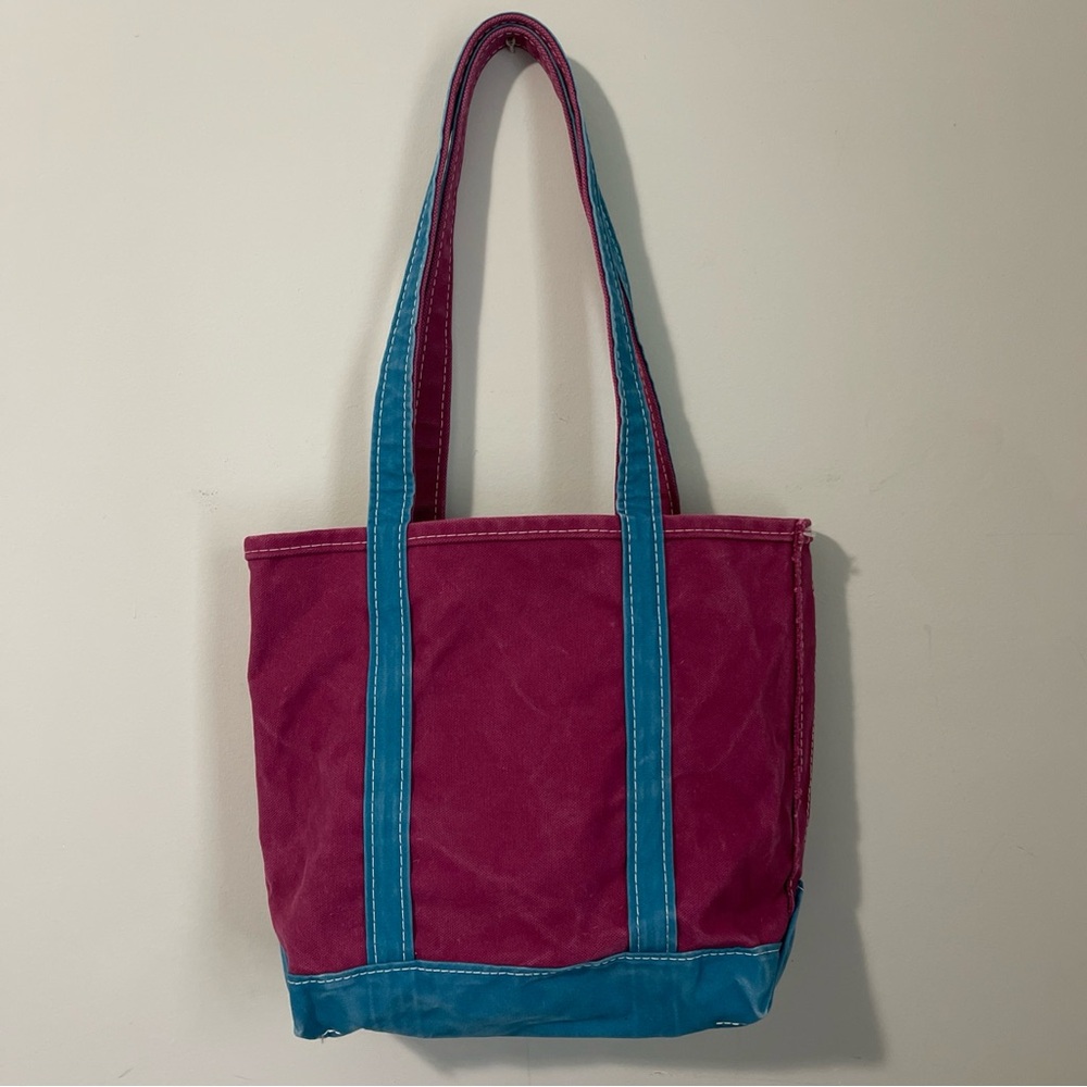 L.L. Bean Vintage 90’s Magenta and Teal Boat Tote Bag
